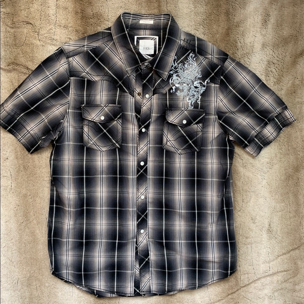 Men’s S/S BKE slim fit snap front shirt